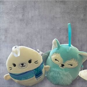 New Squishmallow Dabney & Lucille The Seal Christmas Ornament Plush Stuffed Toys